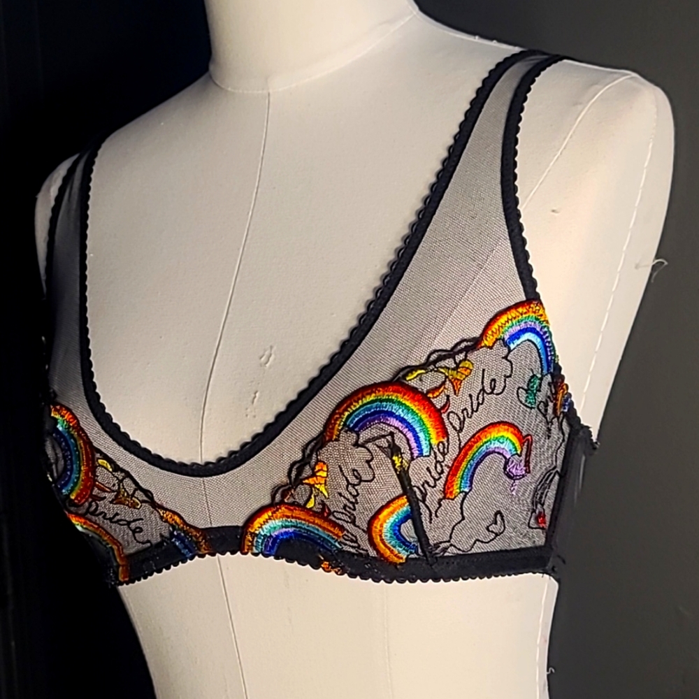 Savage fenty sheer new rainbow bra